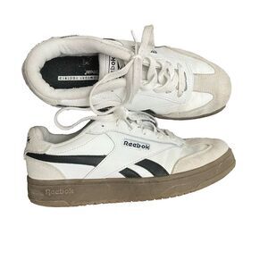 Reebok Womens Forte Lounger  White Black Athletic Sneakers 7.5 Lace Up Low Top